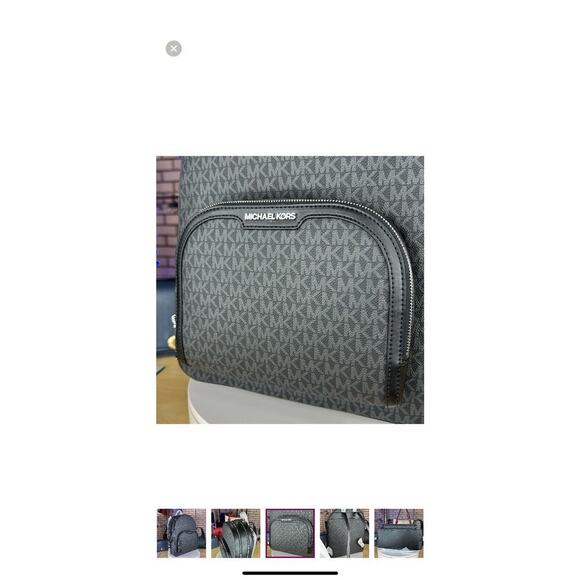 NWT Michael Kors Jaycee Large Backpack Logo MK Black Zip Pocket MSRP 558 - Picture 6 of 14